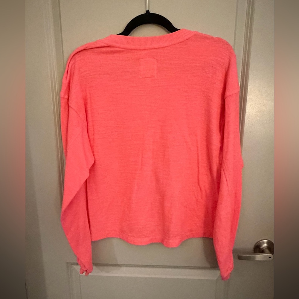 Aerie Neon Pink Henley Top | Size XS - Picture 3 of 3